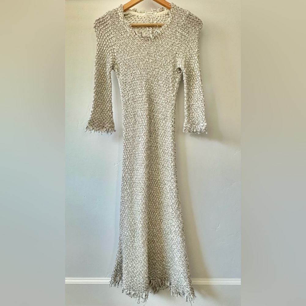 ✨Make an offer…Isabel Marant Étoile Bouclé Knit Maxi Dress Frayed Bell Sleeves